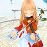 Rhea plays violin