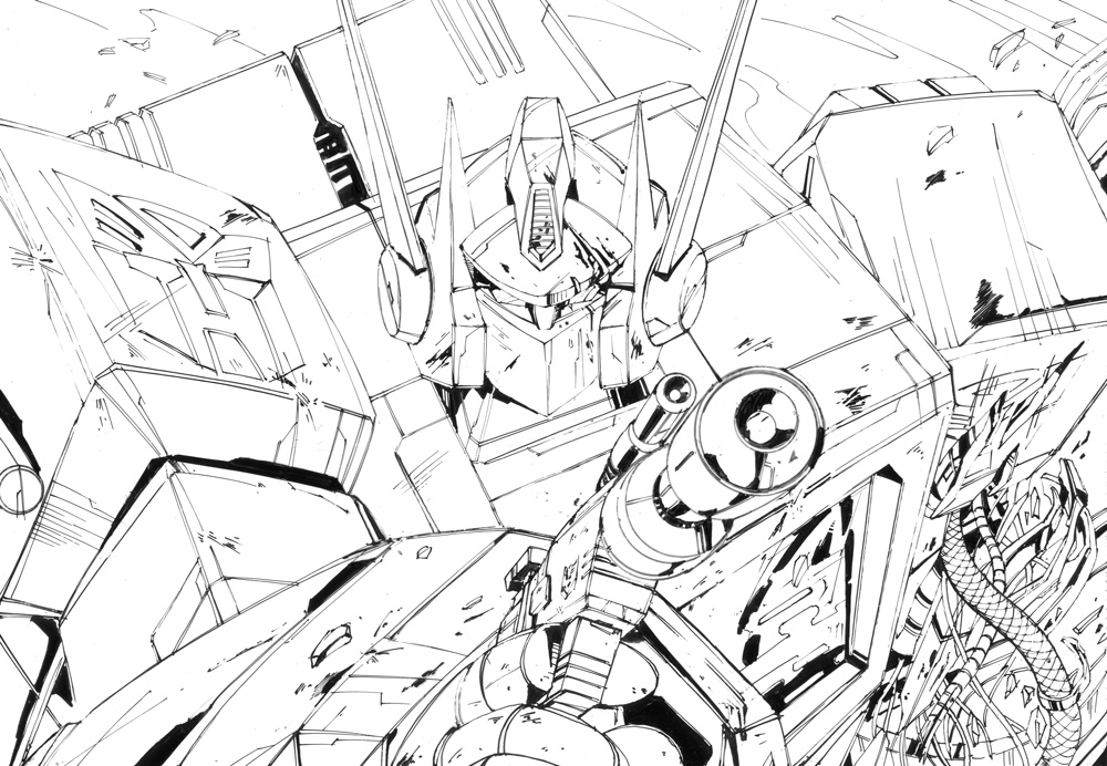 G1 Optimus Prime and Megatron_ink