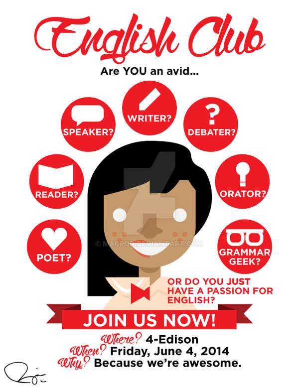 Englishclub Layout English Club Poster by MacPod on DeviantArt