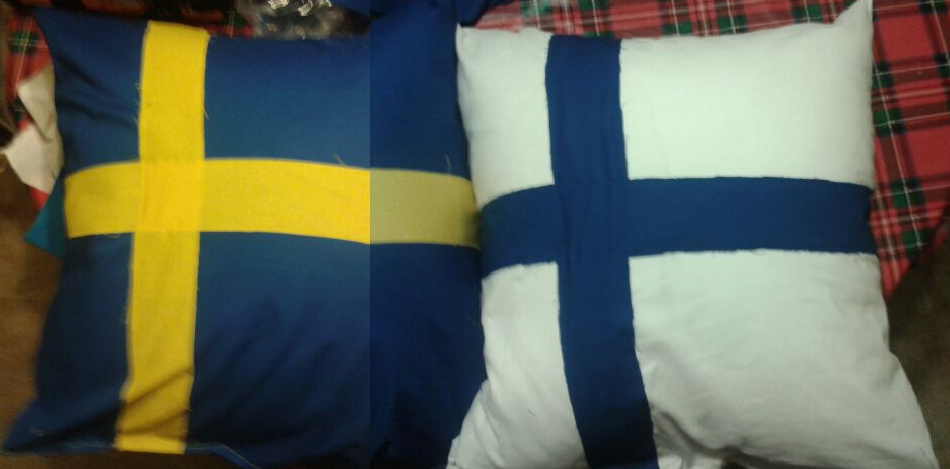 Sweden and Finland pillow flag