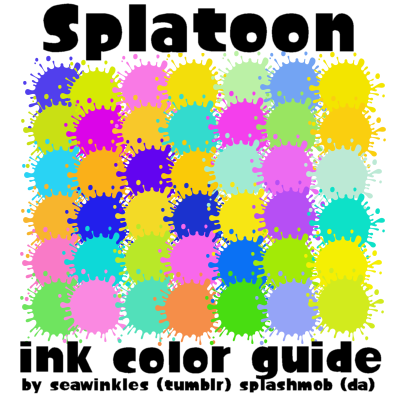 Splatoon Ink Color Guide by SplashMob on DeviantArt