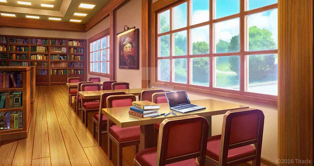 Librarian Visual 02 Library_Visual Novel Background by fomasoro on DeviantArt