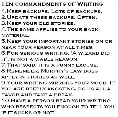 Codialment Writing Ten Commandments of Writing by Wandering-Writer on DeviantArt