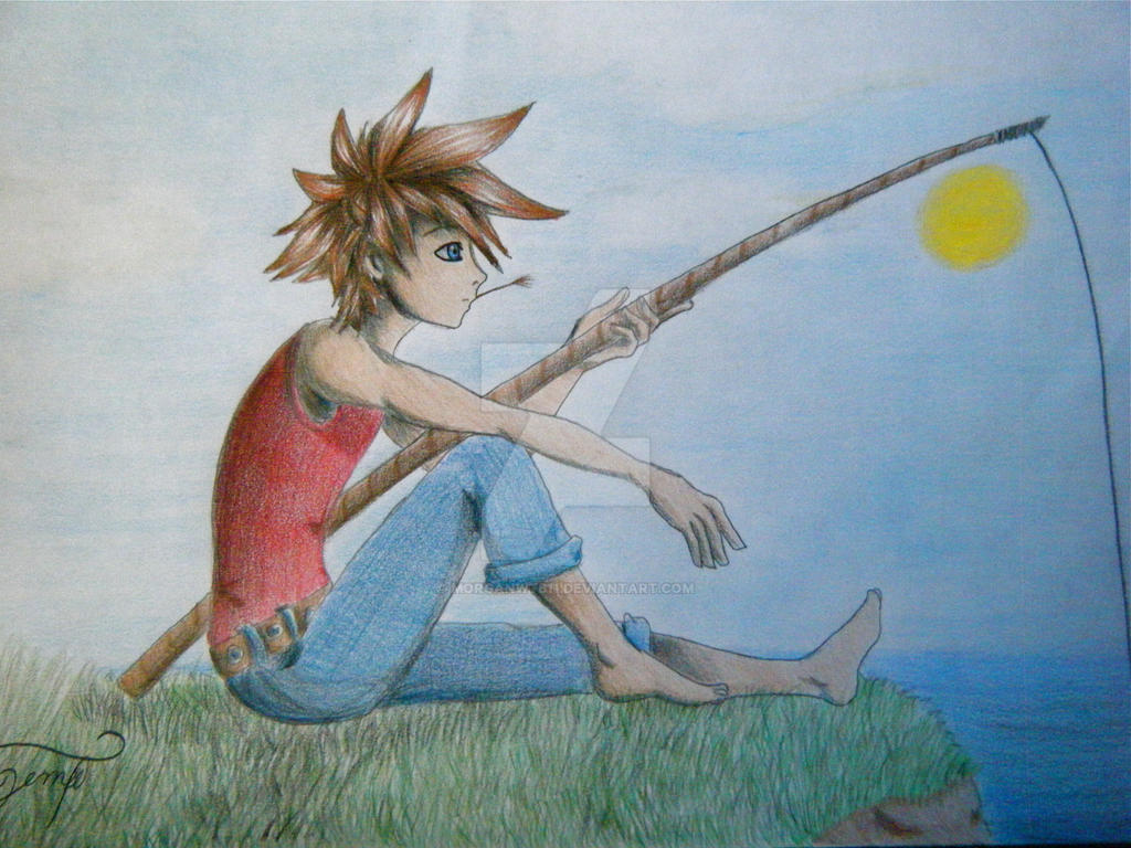 Sora goes fishing