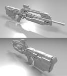 High-Res Halo 4 Battle Rifle Clay Render by borysked