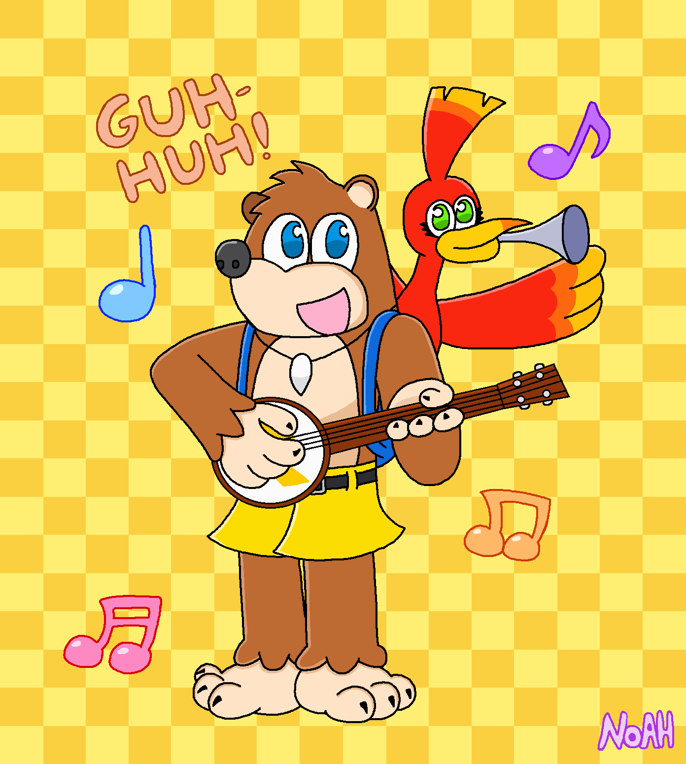 Banjo and Kazooie play Guitar Hero by anime_dragon_tamer - Fanart