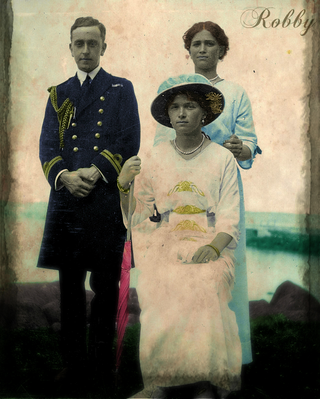 Olga and Maria Romanov and George Mountbatten