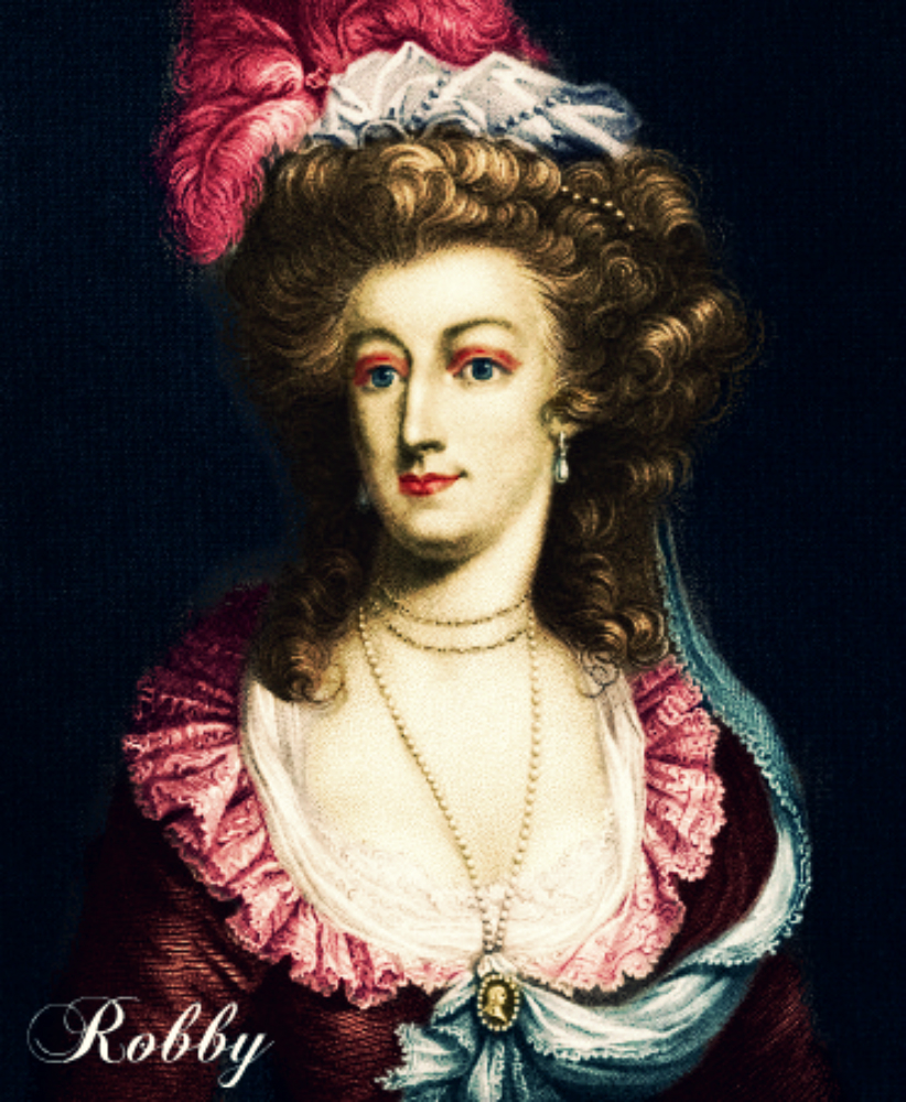 Marie Antoinette portrait colourised