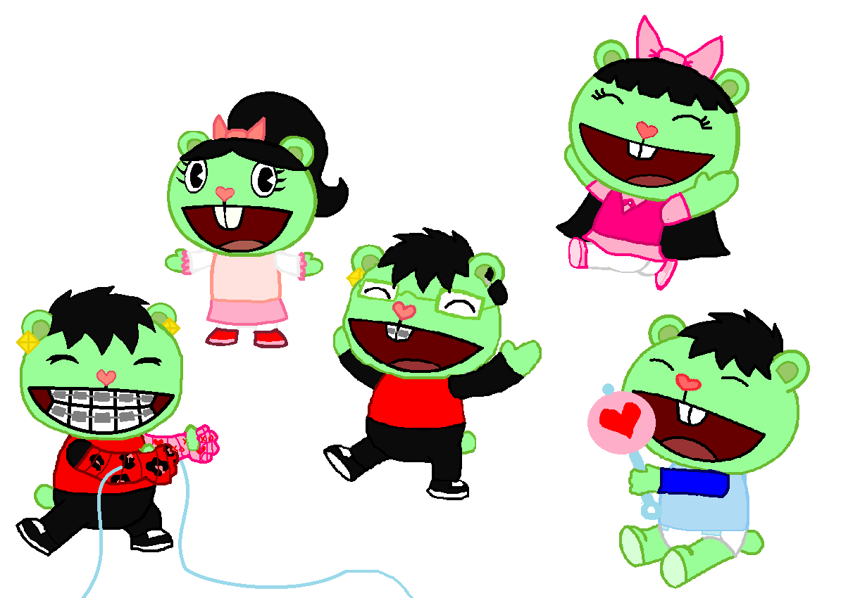 Hampton Hannah Harmony Kenji and Krausher Dancing