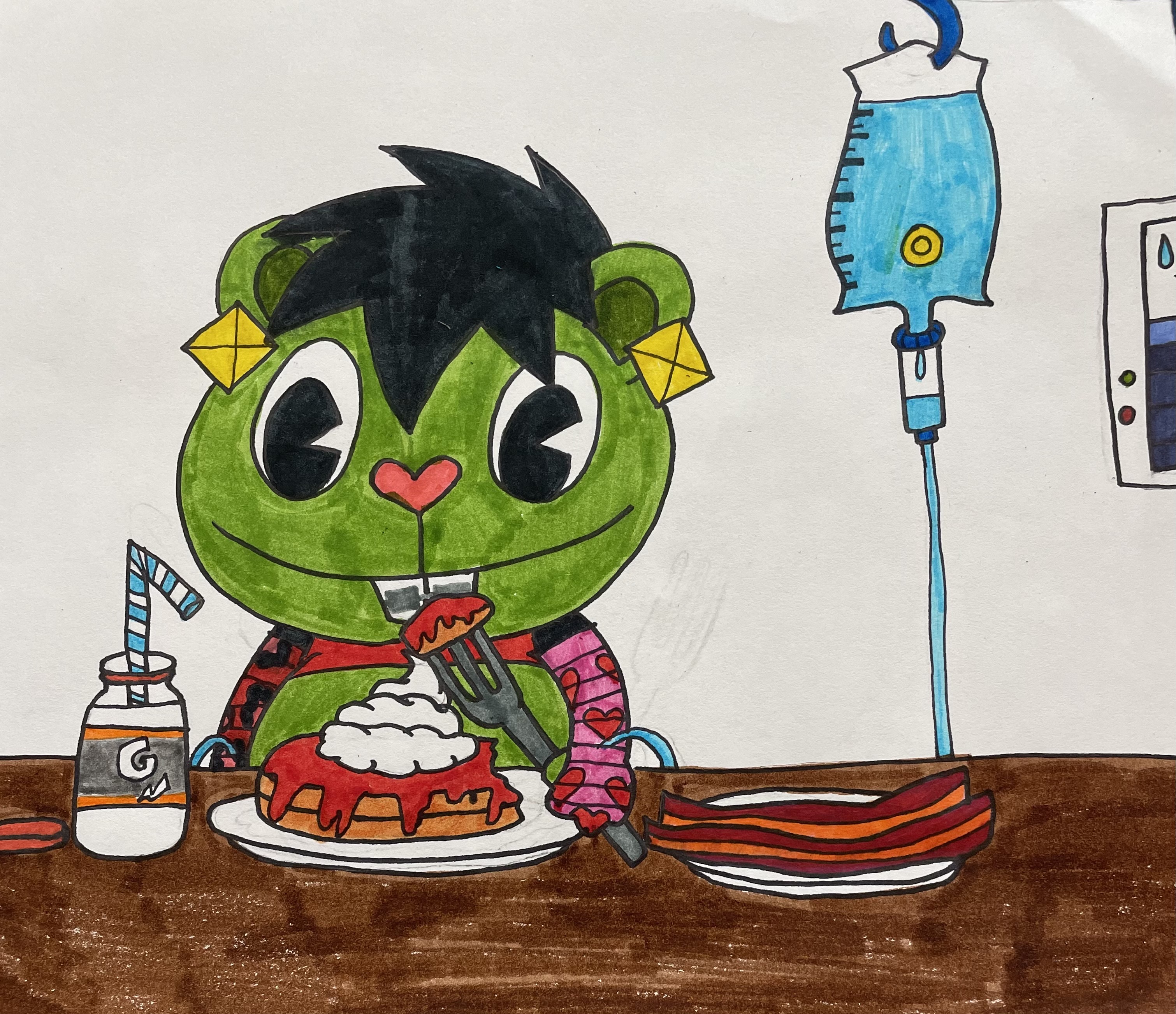 Pregger baby eating his breakfast