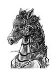 Inktober #28 - Ride - The Ebony Horse by LittleWazabi