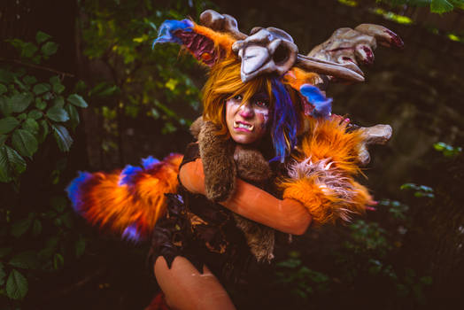 Gnar cosplay from League of Legends