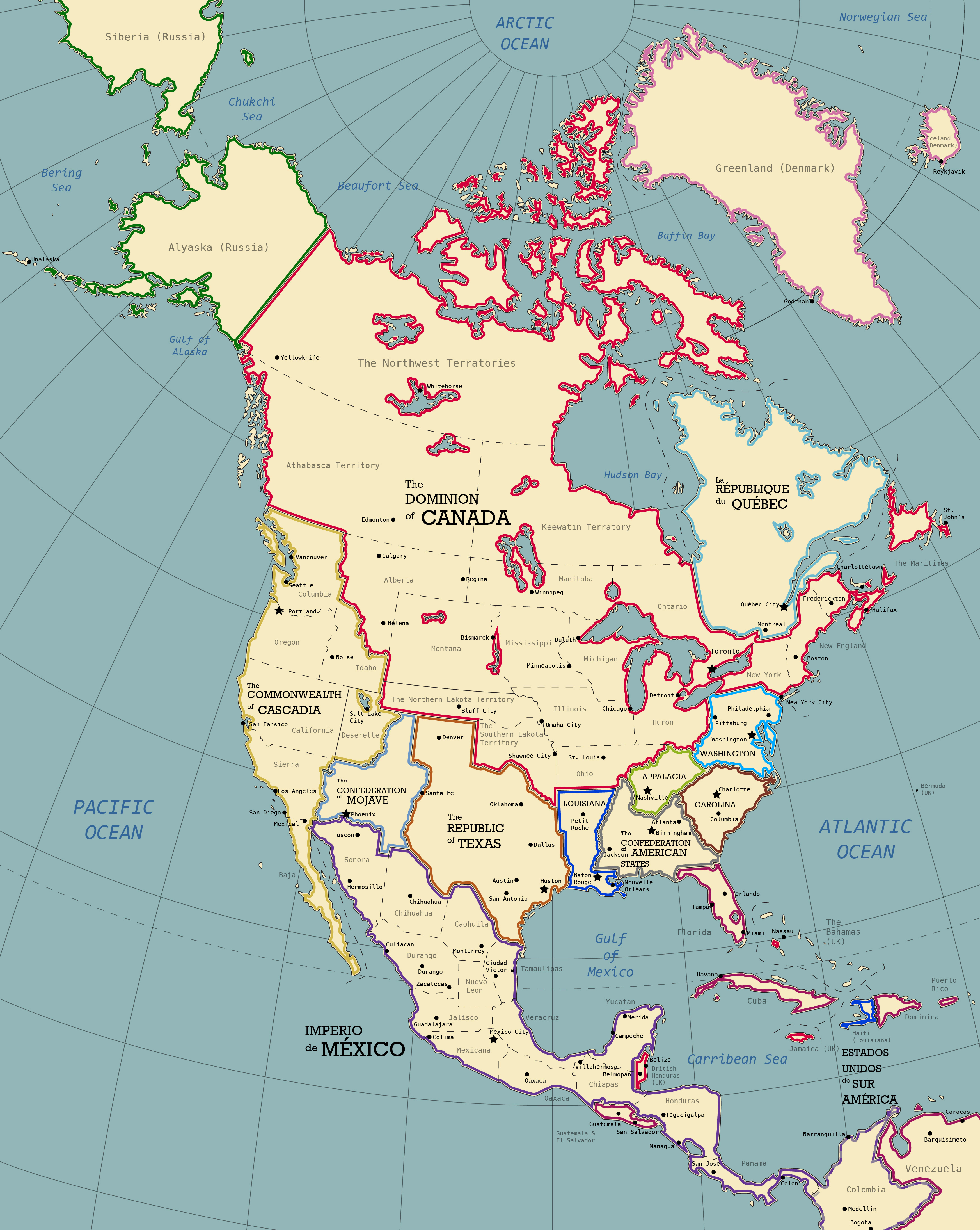 The North American Continent in 1928 A.D. by SPARTAN-127