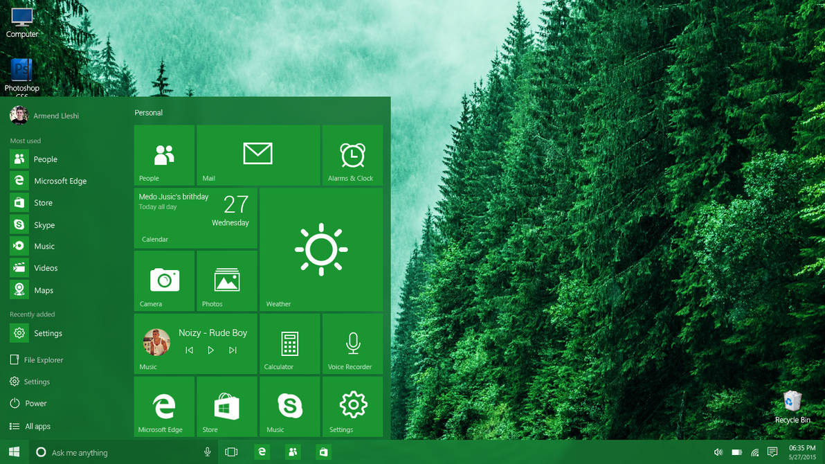 Windows 10 (final build) Redesigned Start Menu by armend07 on DeviantArt