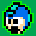 Megaman - head on green