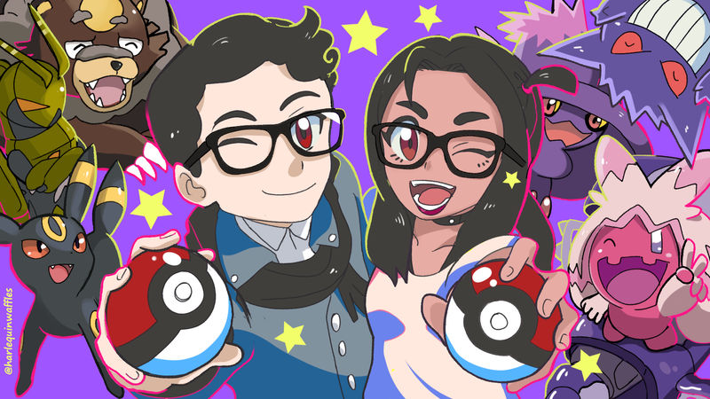 Deviantart Pokemon Conjoin COMMISSION POKEMON COUPLE by HarlequinWaffles on DeviantArt