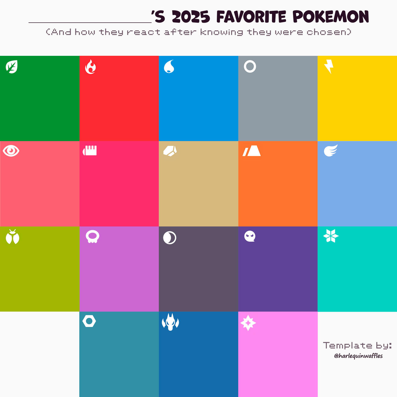 FAVORITE POKEMON PER TYPE TEMPLATE by HarlequinWaffles on DeviantArt