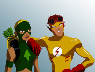 Kid Flash and Artemis Vector