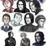 Quirrell and Snape (and Voldy) sketch dump