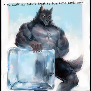 Bodybuilder furry Ice Wolf  Undertale