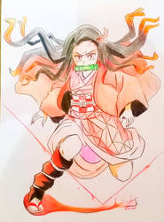 Nezuko Traditional Fan Art