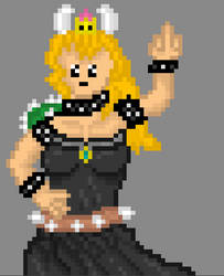bowsette pixel art [fixed the face]