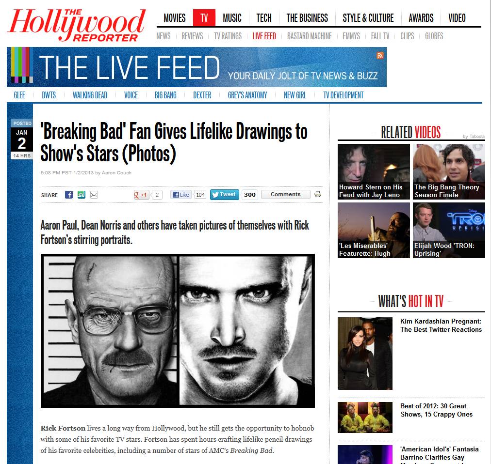 Hollywood Reporter on My Drawings and Breaking Bad