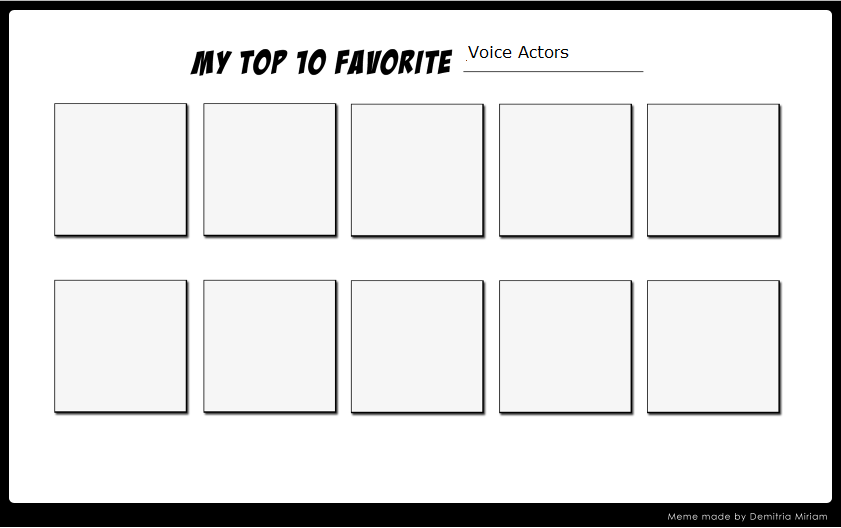 Top Ten Voice Actors meme