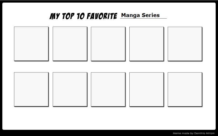 My Top Ten Manga Series Meme