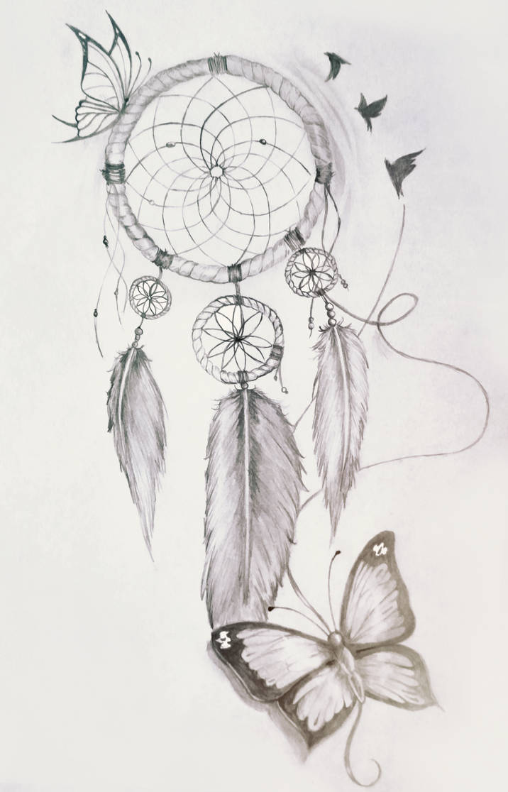 Ловец снов бабочка эскиз