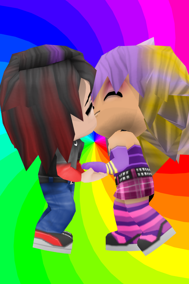 kissing chibi couple (buddy poke)