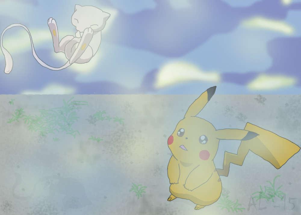 Mew och Pikachu