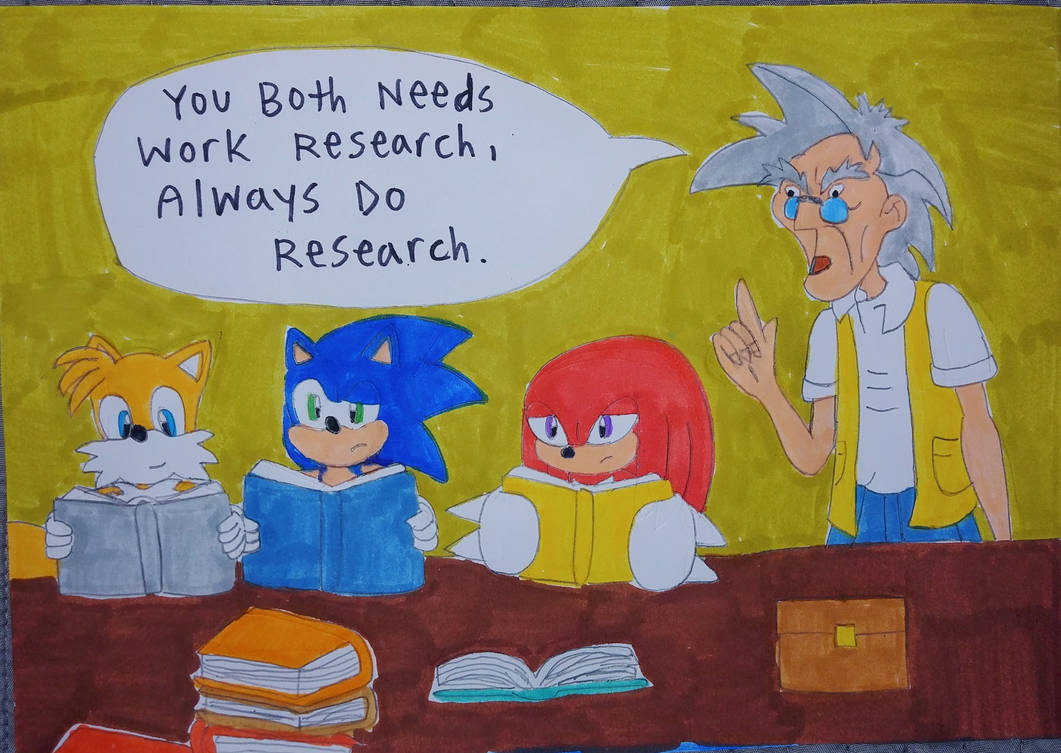 Sonic, Tails And Knuckles Reading Some Research by sbeom59 on DeviantArt