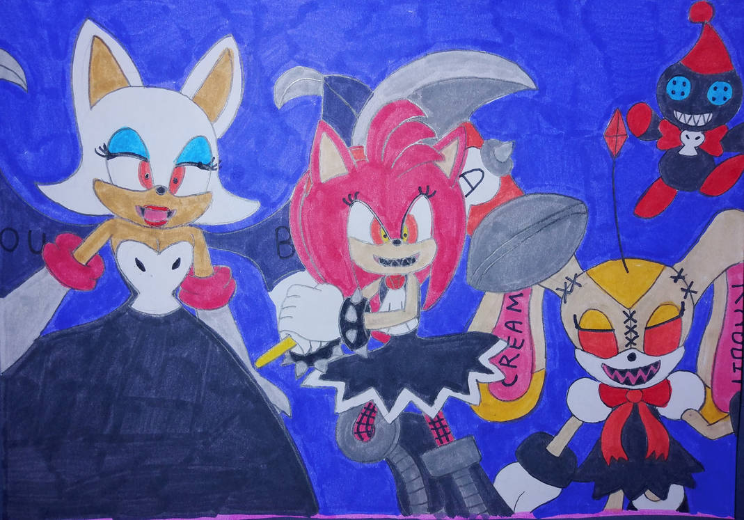 Deviantart Rouge Cream DARKNESS EVOL AMY, CREAM AND ROUGE by sbeom59 on DeviantArt