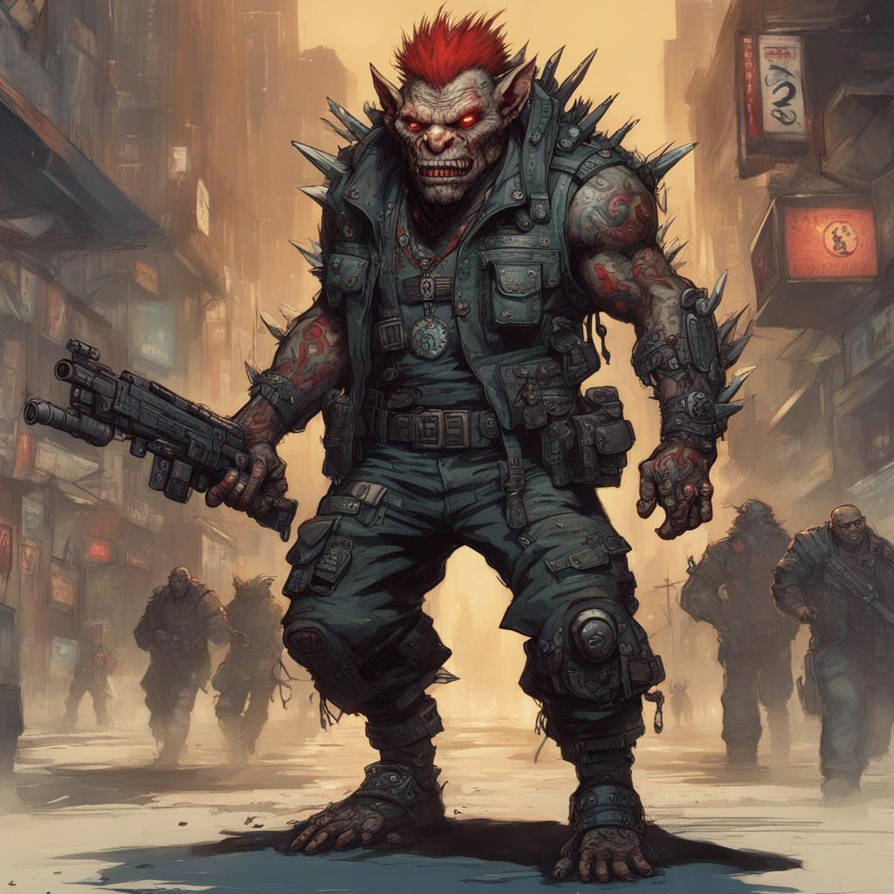 Shadowrun Cyberpunk Setting, A Troll Adept With Re