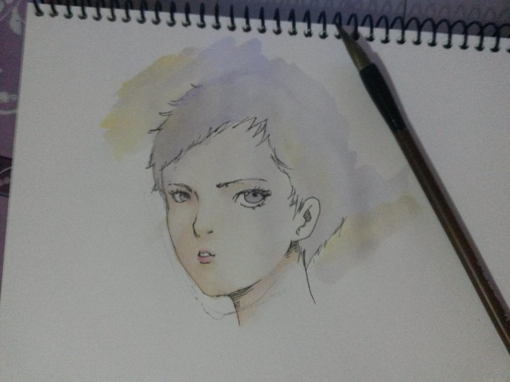 Watercolor over my pen sketch