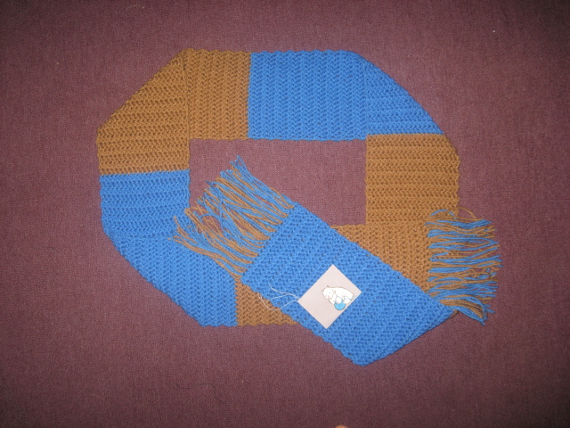 Light Blue And Brown Scarf