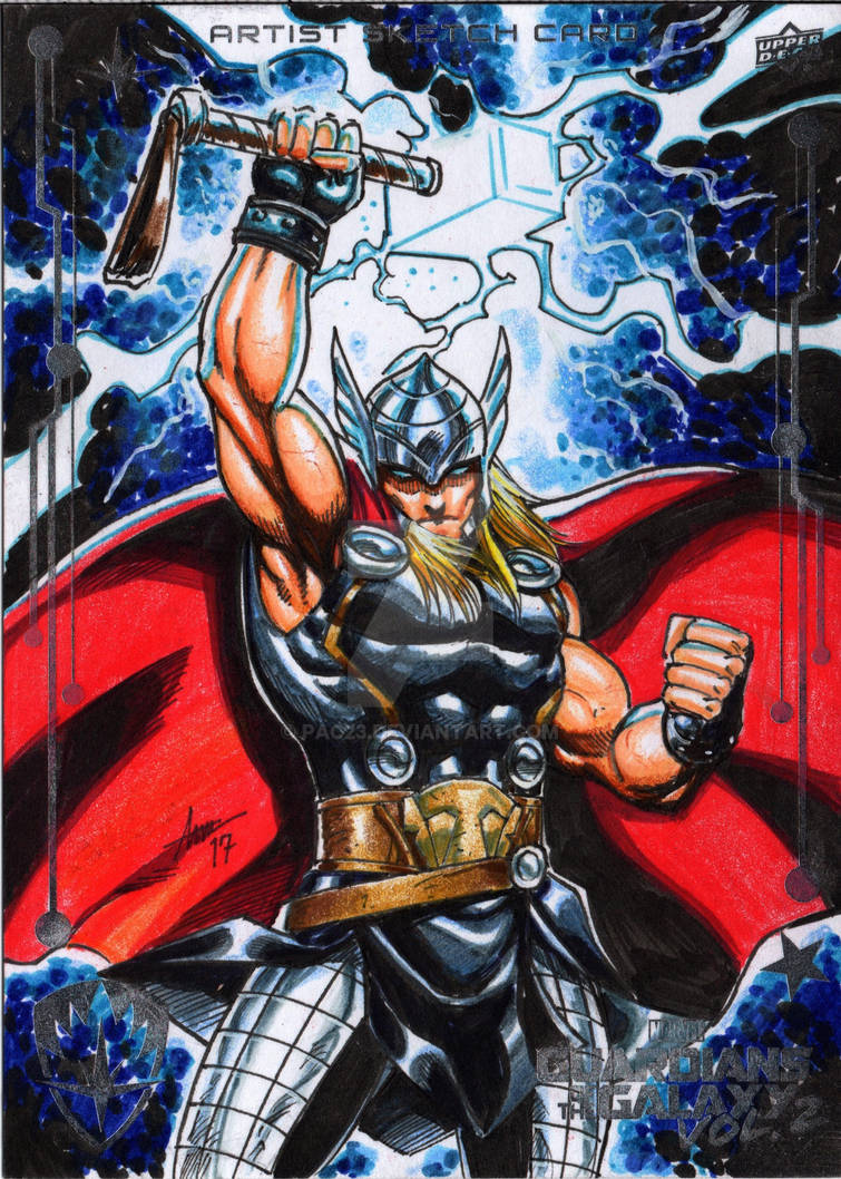 Gotg Drawing 5x7 Thor GOTG V2 SKETCH APPROVED CARD by PAC23 on DeviantArt