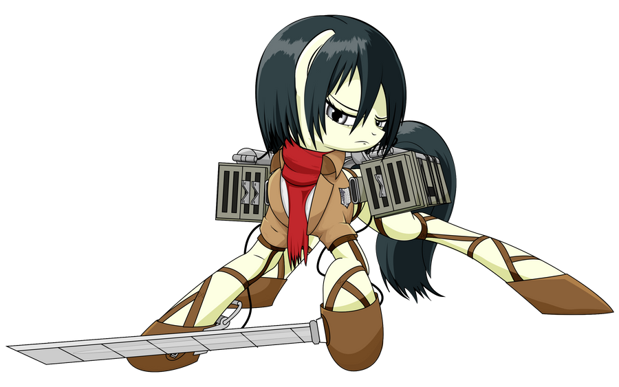 Attack on Equestria - Mikasa (WiP) by ParallaxMLP