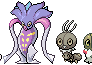 Inkay, Malamar, Scatterbug, Spewpa, and Vivillon