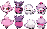 Spritzee, Aromatisse, Swirlix, and Slurpuff