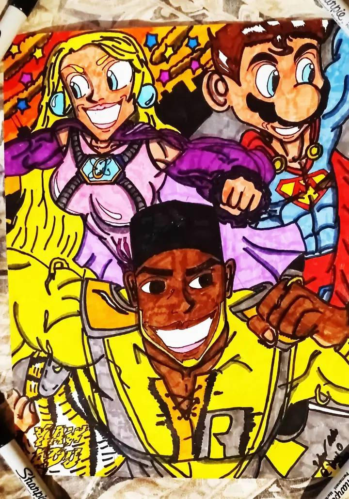 Ad311 Deviantart Superman Mario, Super Peach, and Myself by Ad311 on DeviantArt