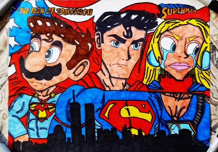 Ad311 Deviantart Mario, Princess Peach, and Superman by Ad311 on DeviantArt