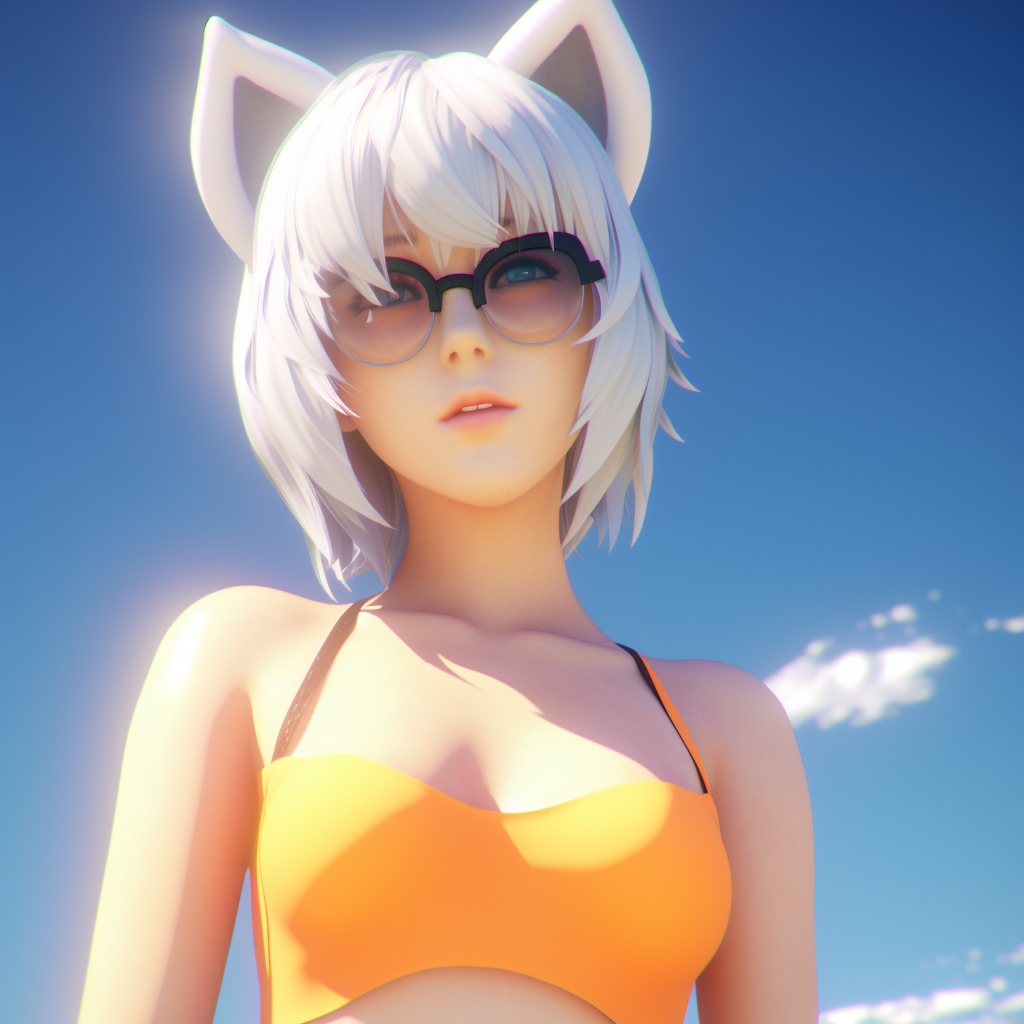 Catgirl on the Beach II by Pawspite on DeviantArt