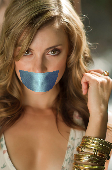 Emma Lahana gagged