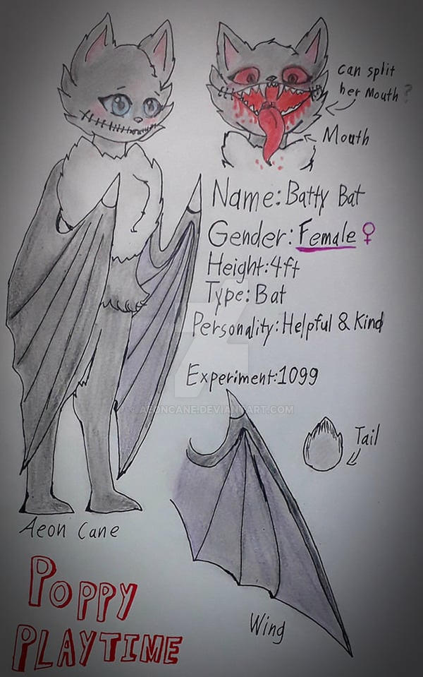 Poppy Playtime Oc Batty Bat by AeonCane on DeviantArt