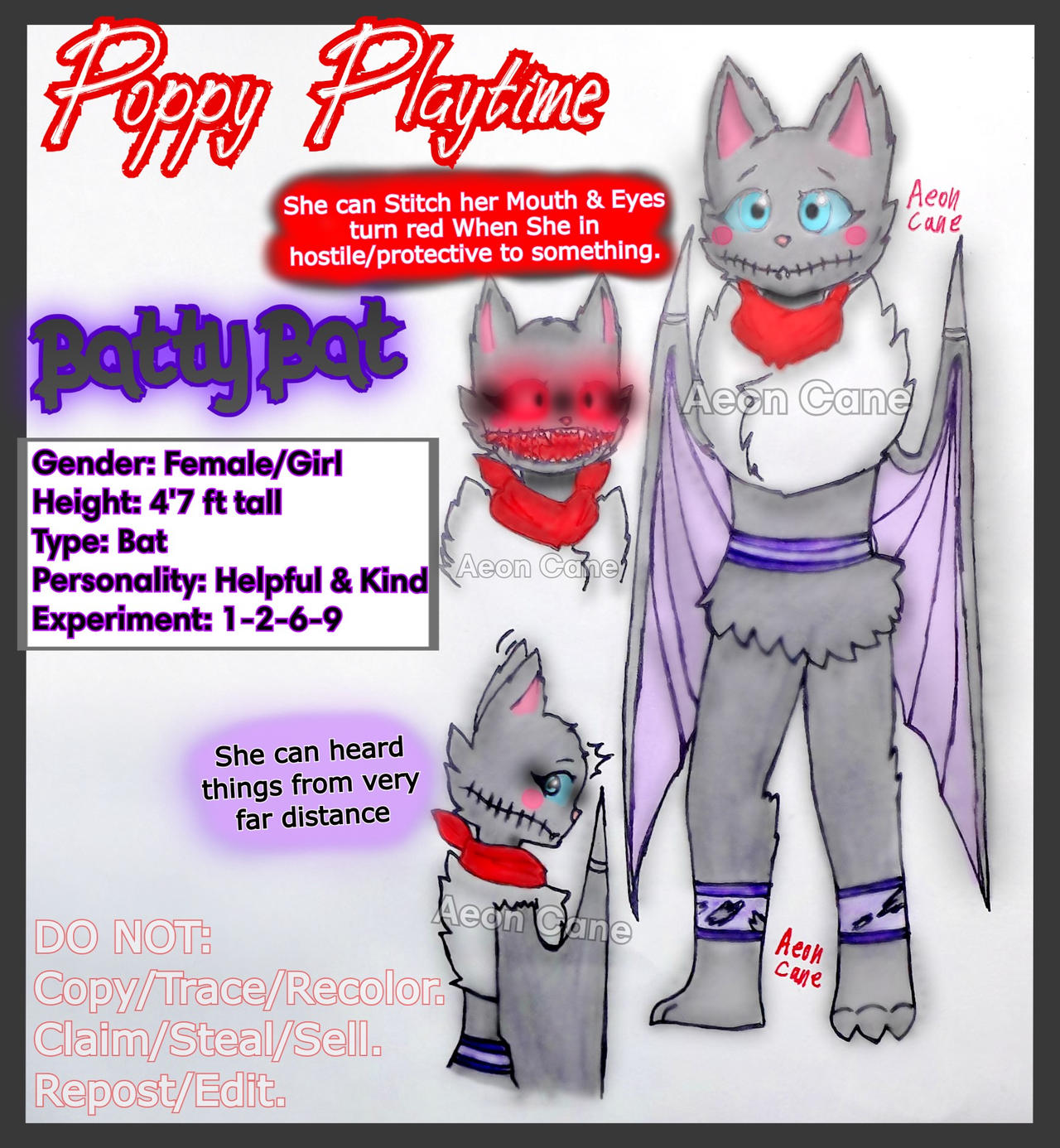 Poppy Playtime OC Batty bat (Official looks) by AeonCane on DeviantArt