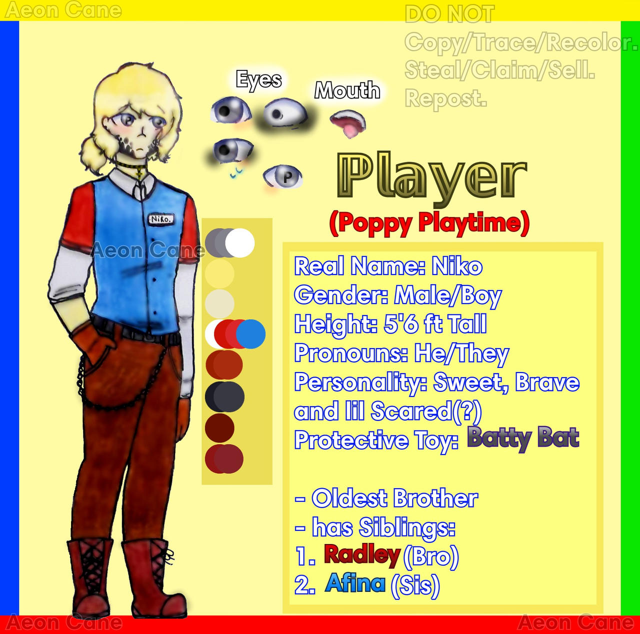 Poppy Playtime: Player (Niko) (Official Looks) by AeonCane on