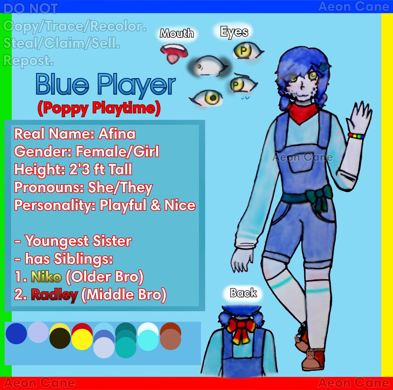 Poppy Playtime: Blue Player (Afina) (my PP AU) by AeonCane on