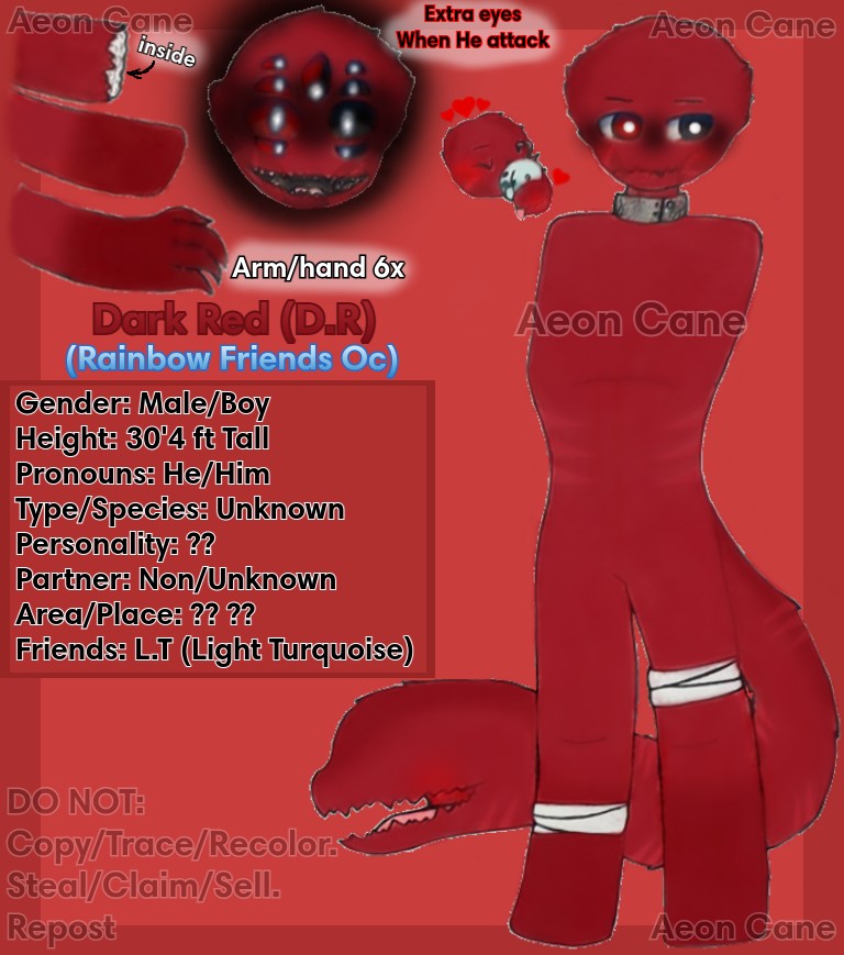 Red from rainbow friends (since there are literally no pictures of